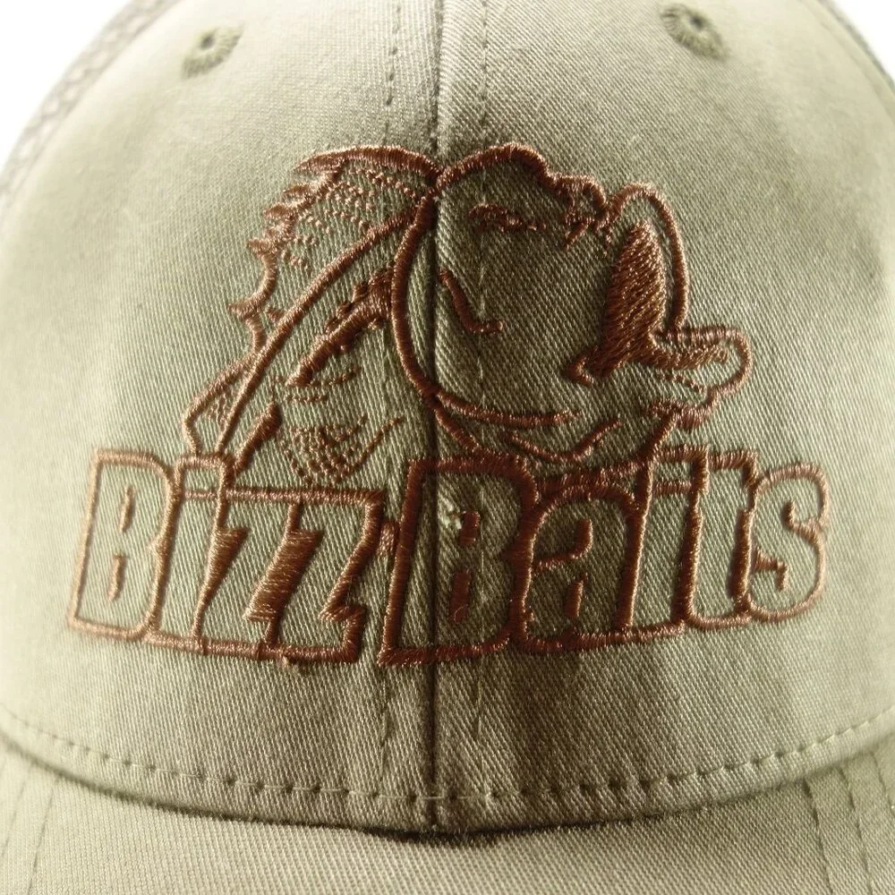Bizz Baits Angler Fishing Embroidered‎ Green Snapback Trucker Baseball Hat Cap